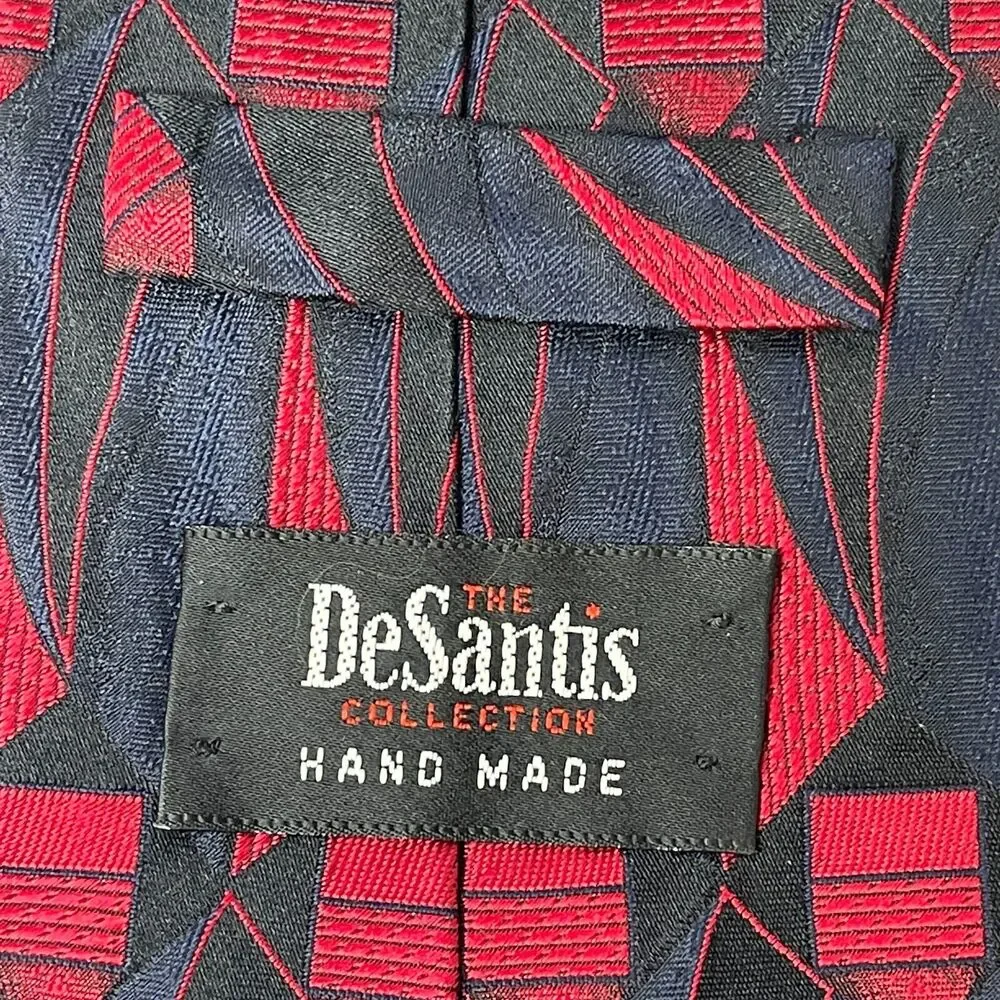 DeSantis The Collection 100% Silk Blue Red Mens Tie 56x4